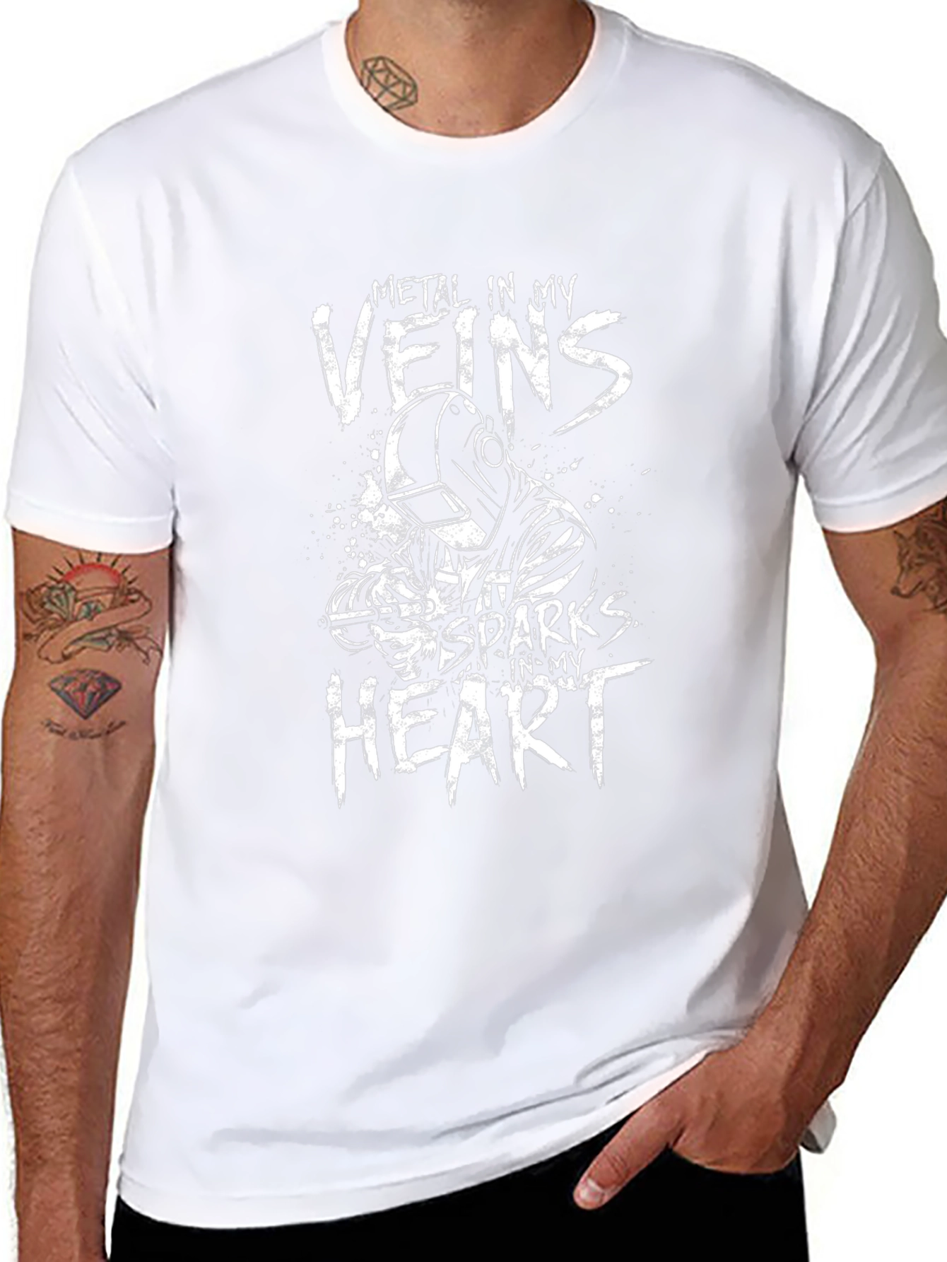 Metal in My Veins Welder Graphic T-Shirt