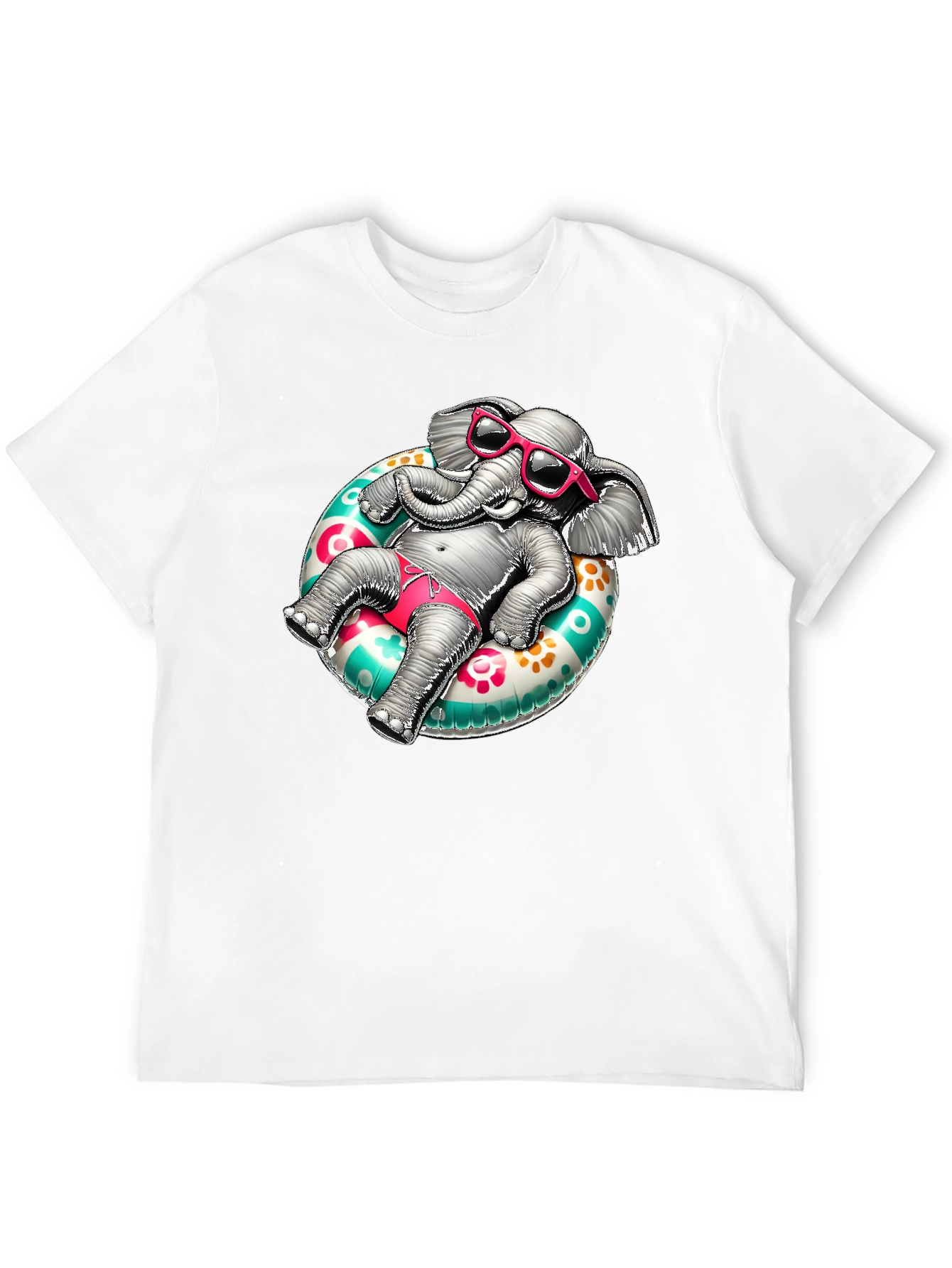 Elephant in Float T-Shirt - Summer Style