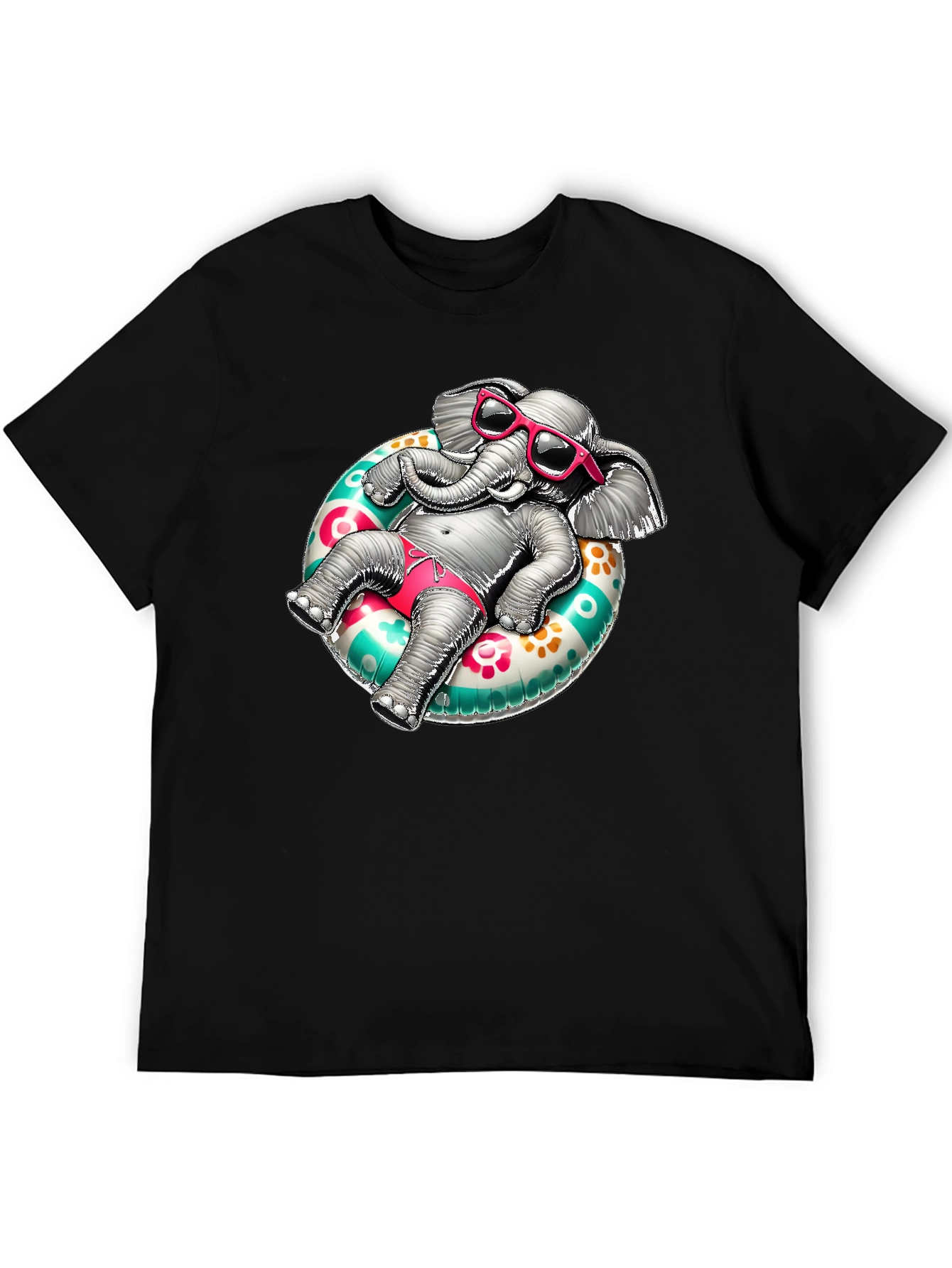 Elephant in Float T-Shirt - Summer Style