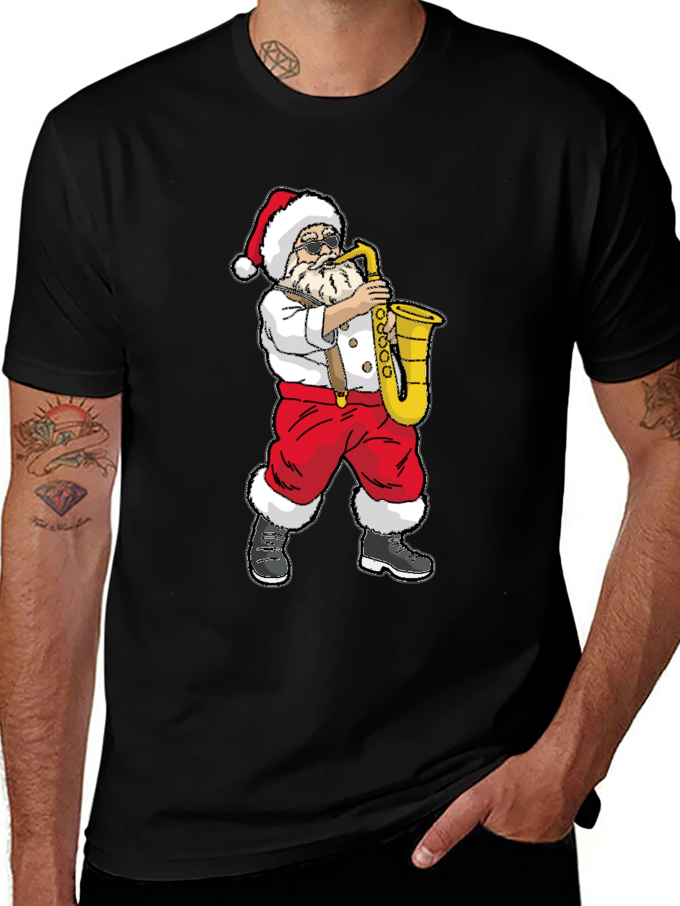 Santa Saxophone Graphic Tee
