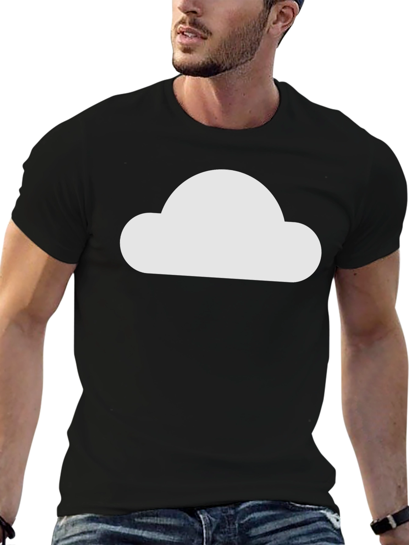 Cloud Graphic Black T-Shirt - Modern Style