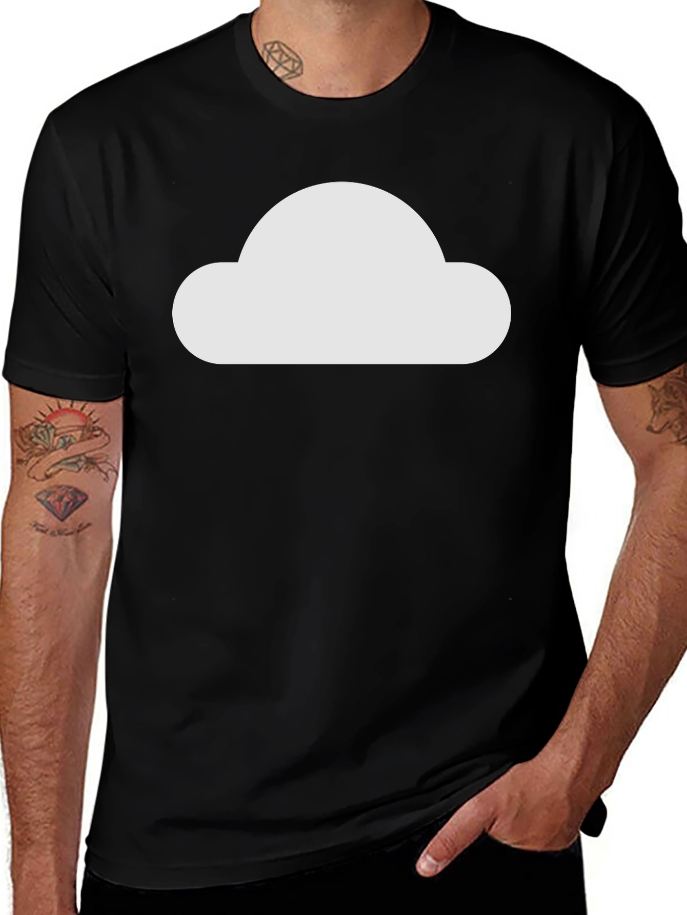 Cloud Graphic Black T-Shirt - Modern Style