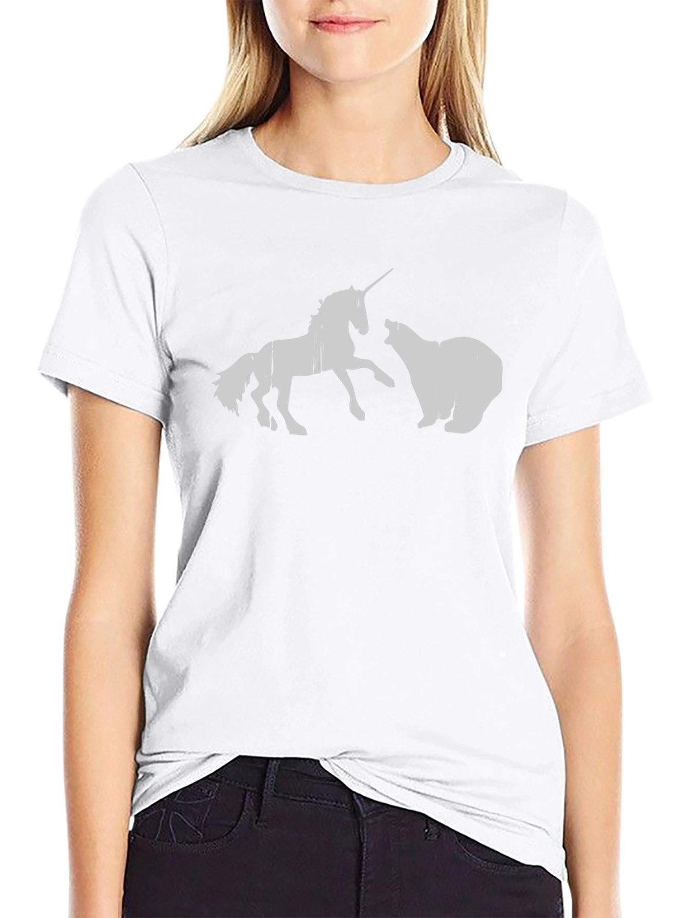 Unicorn vs Bear Graphic T-Shirt