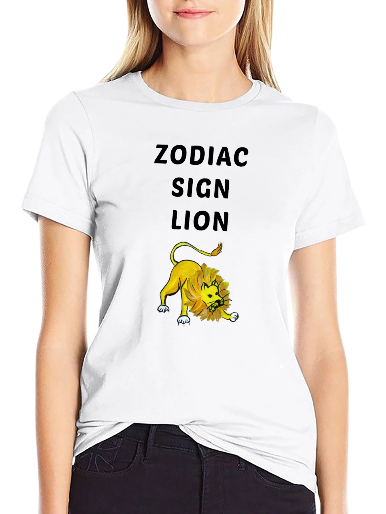 Zodiac Sign Lion Black T-Shirt