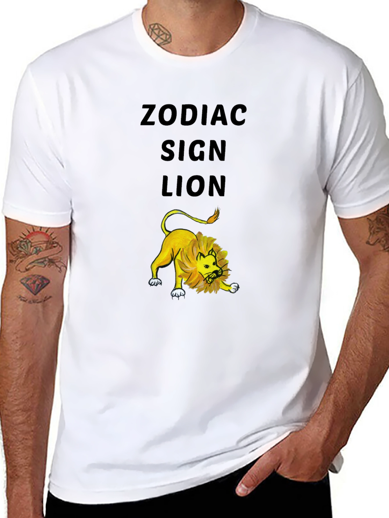 Zodiac Sign Lion Black T-Shirt