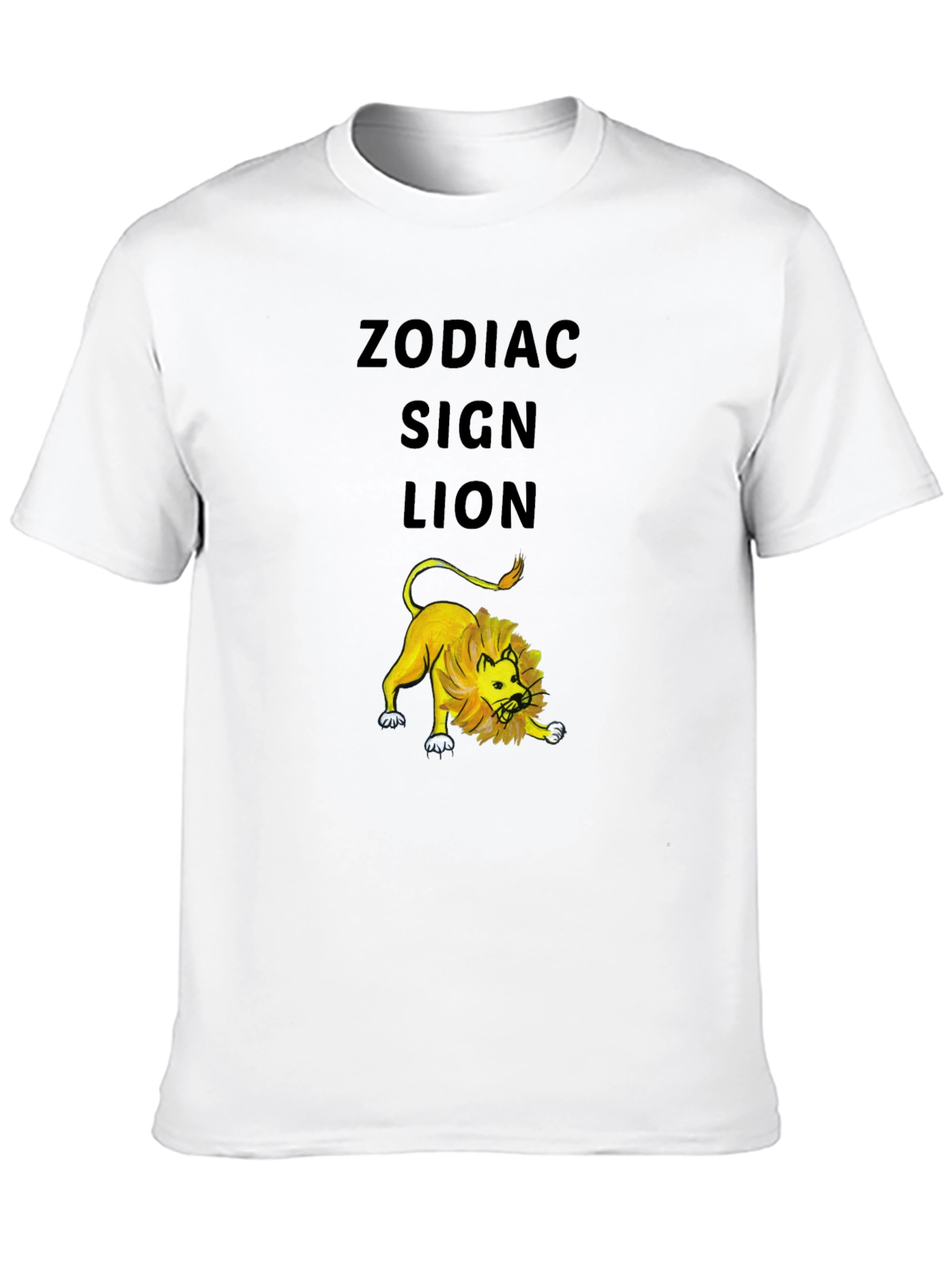 Zodiac Sign Lion Black T-Shirt