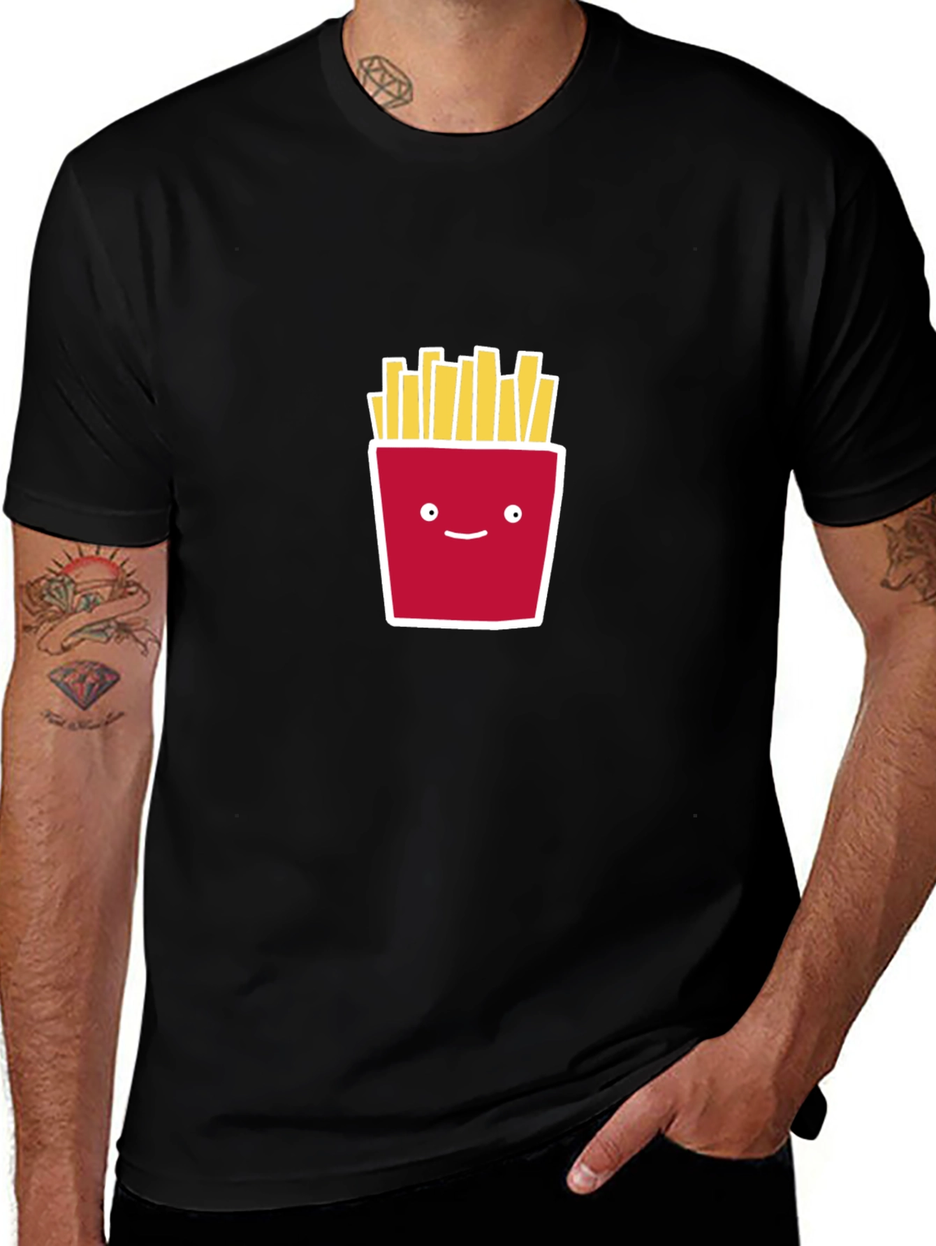 French Fries Graphic Tee - Unisex Black T-Shirt