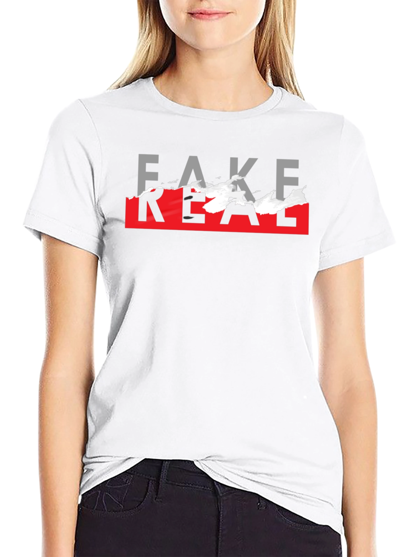 Fake Real Graphic T-Shirt - Trendy Streetwear