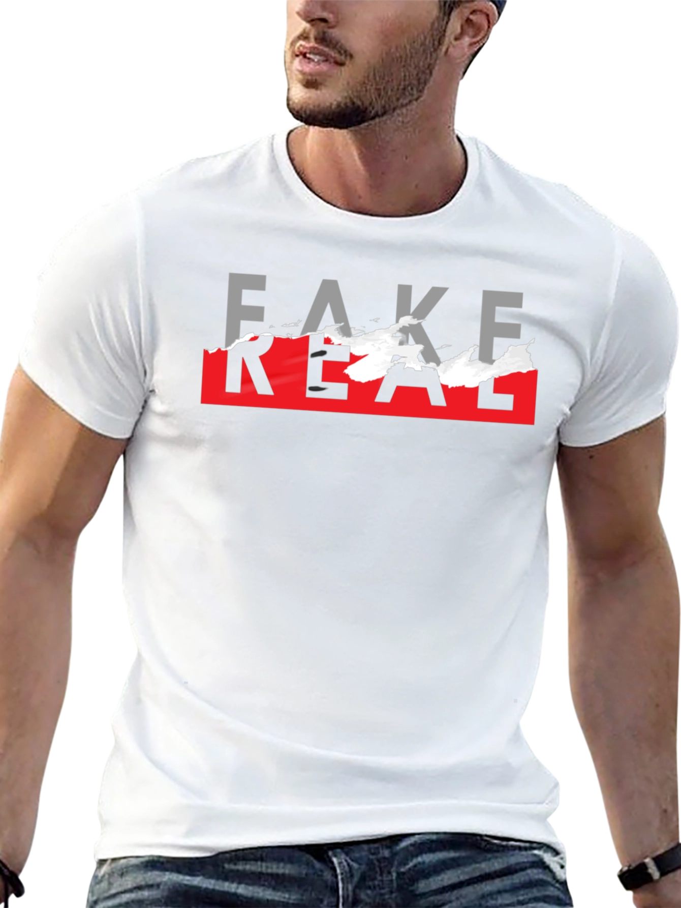 Fake Real Graphic T-Shirt - Trendy Streetwear