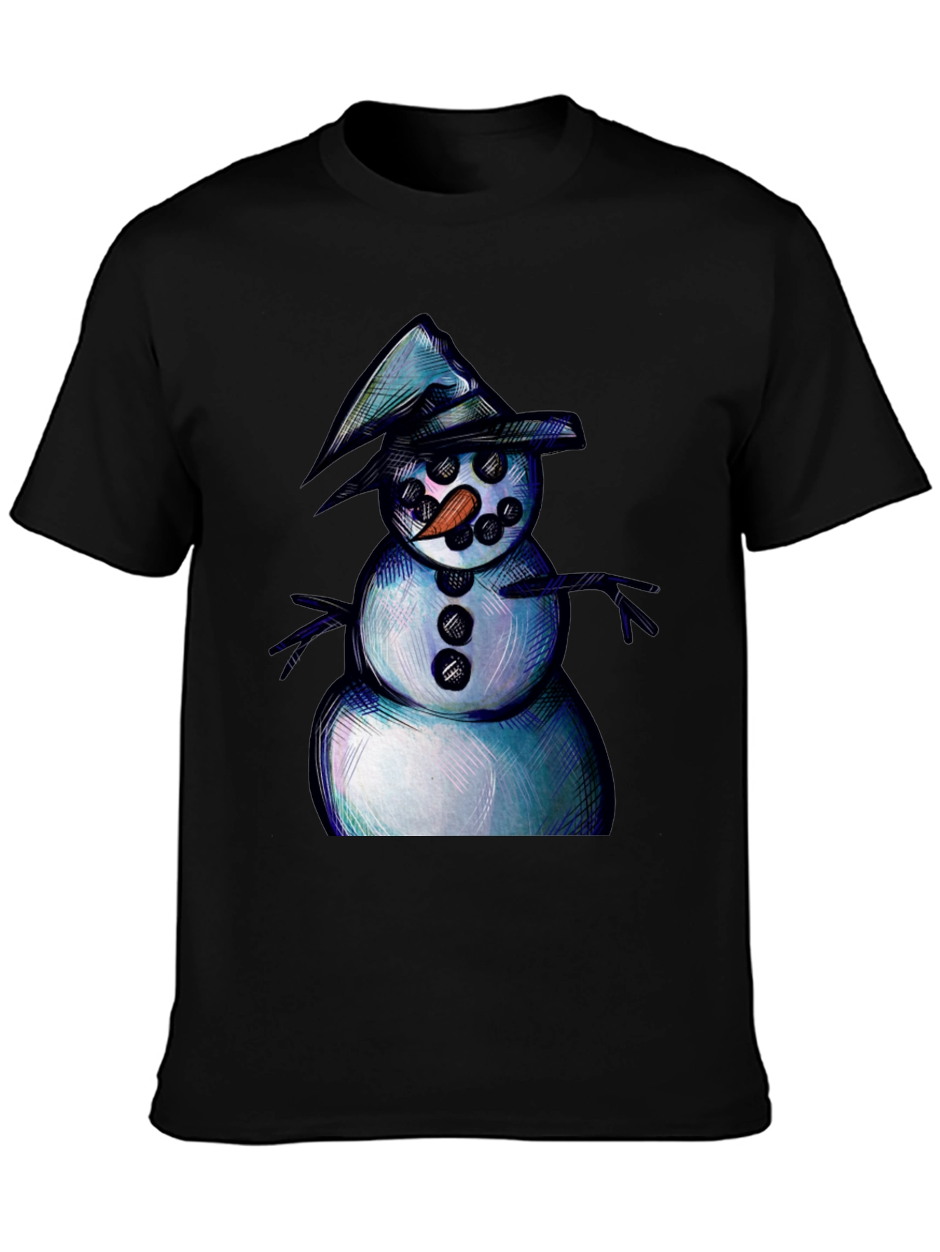 Whimsical Snowman Graphic T-Shirt