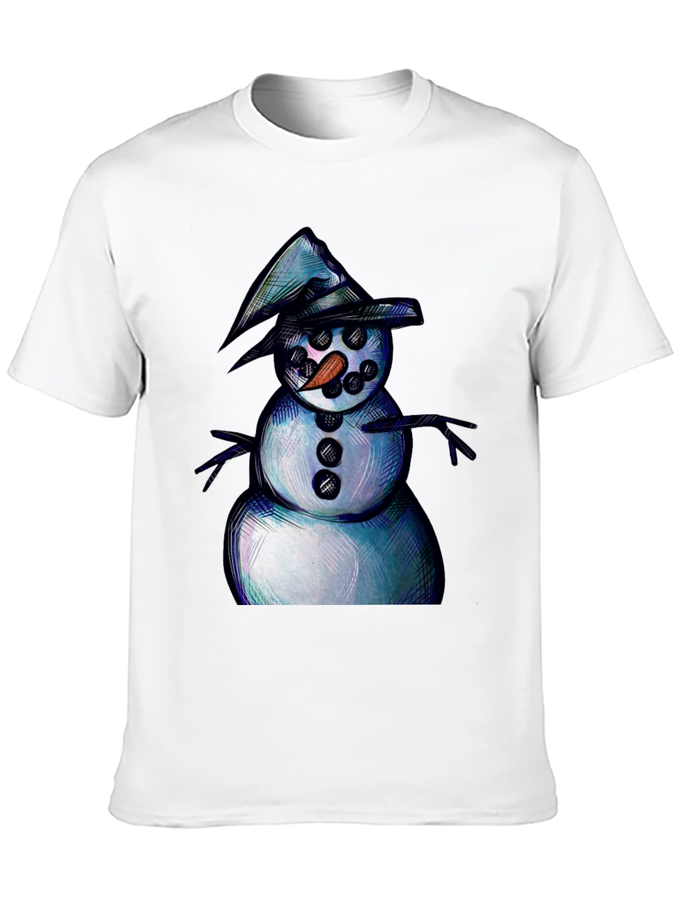 Whimsical Snowman Graphic T-Shirt