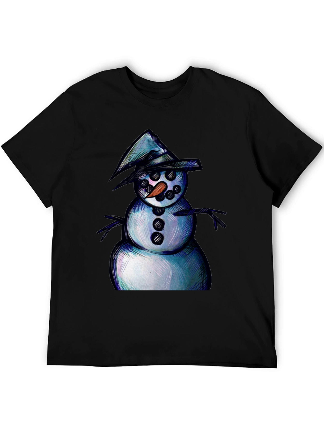 Whimsical Snowman Graphic T-Shirt