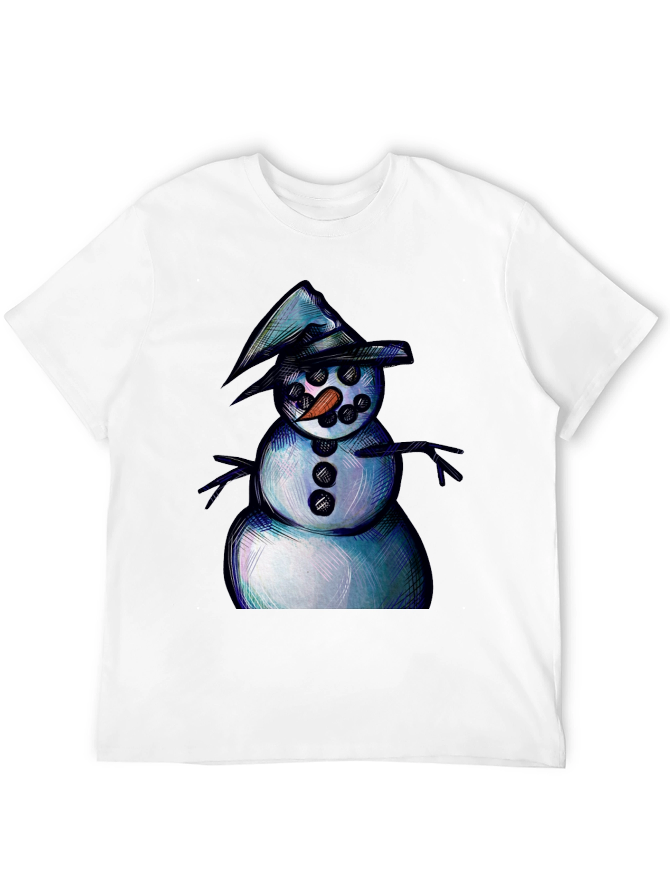 Whimsical Snowman Graphic T-Shirt
