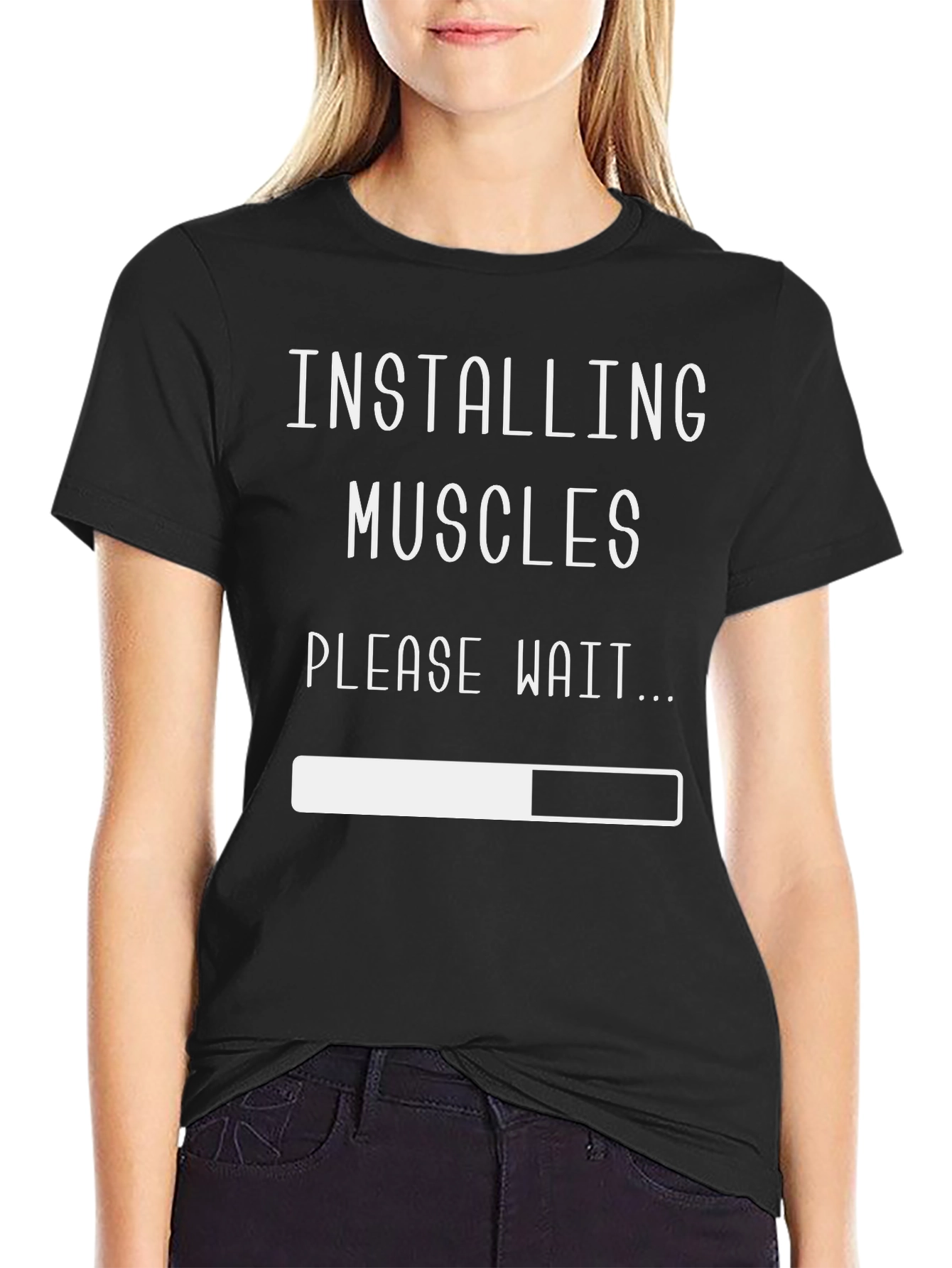 Installing Muscles Graphic T-Shirt - Funny Workout Tee