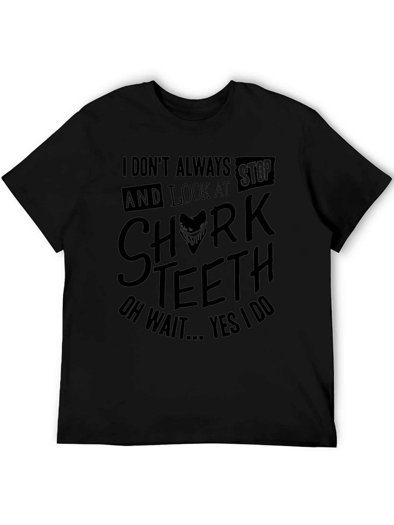 Shark Teeth Graphic Novelty Mens T-Shirt