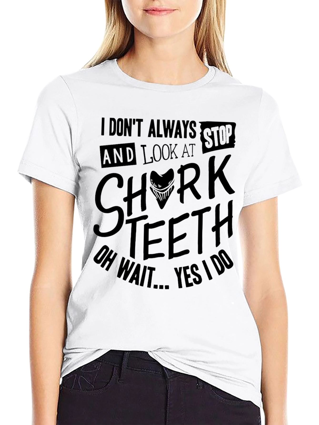 Shark Teeth Graphic Novelty Mens T-Shirt
