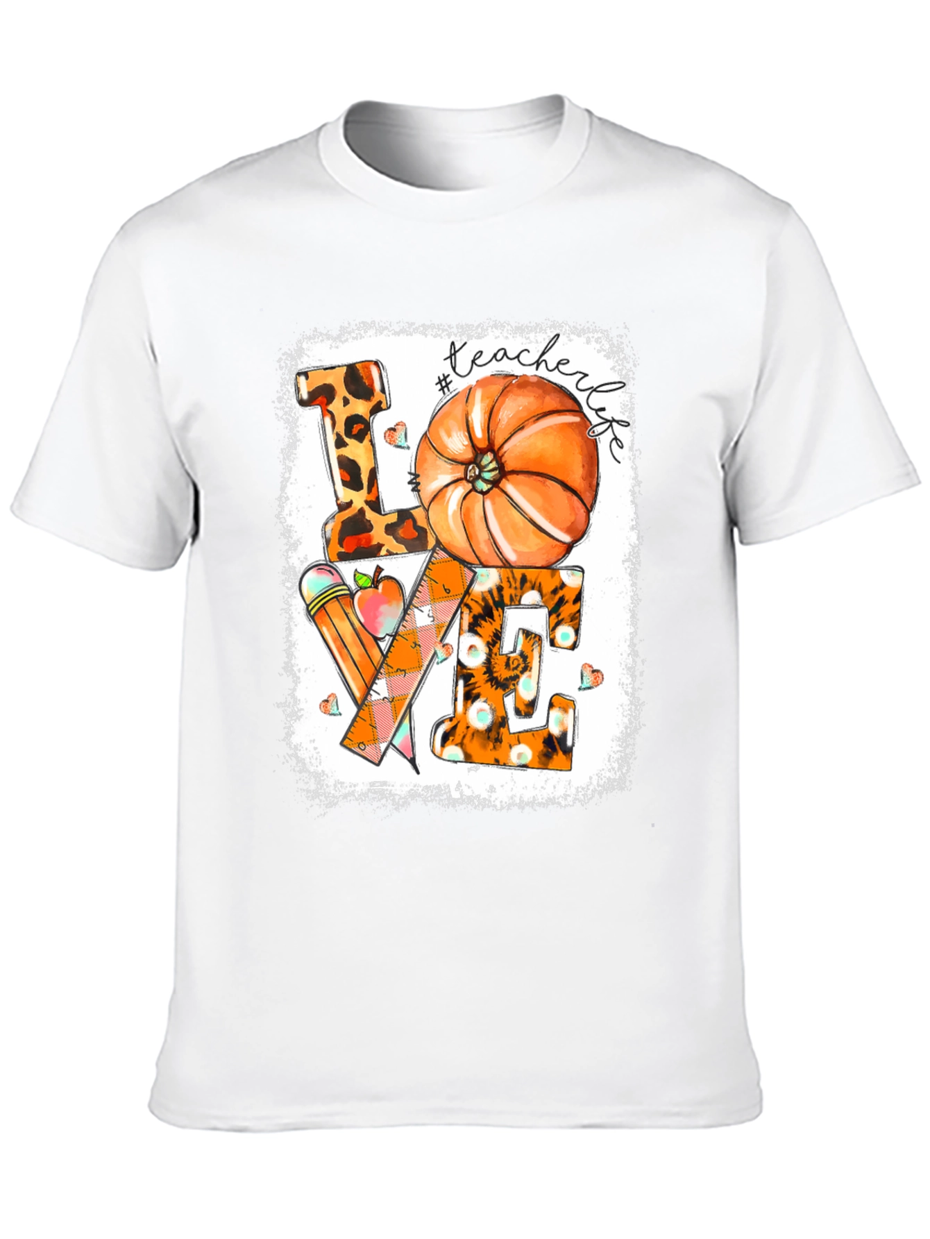 Teacher Life Fall Pumpkin Graphic Tee
