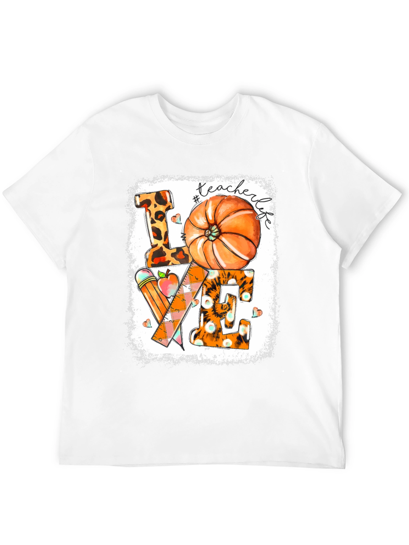 Teacher Life Fall Pumpkin Graphic Tee