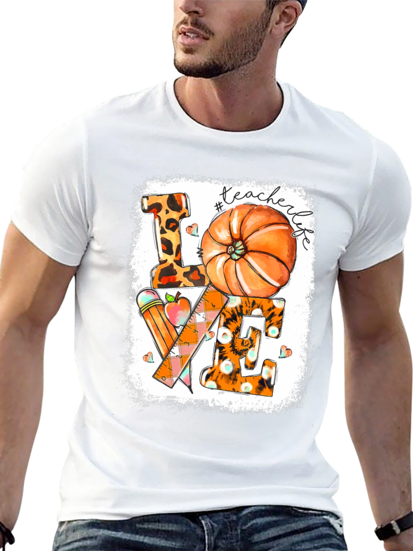 Teacher Life Fall Pumpkin Graphic Tee