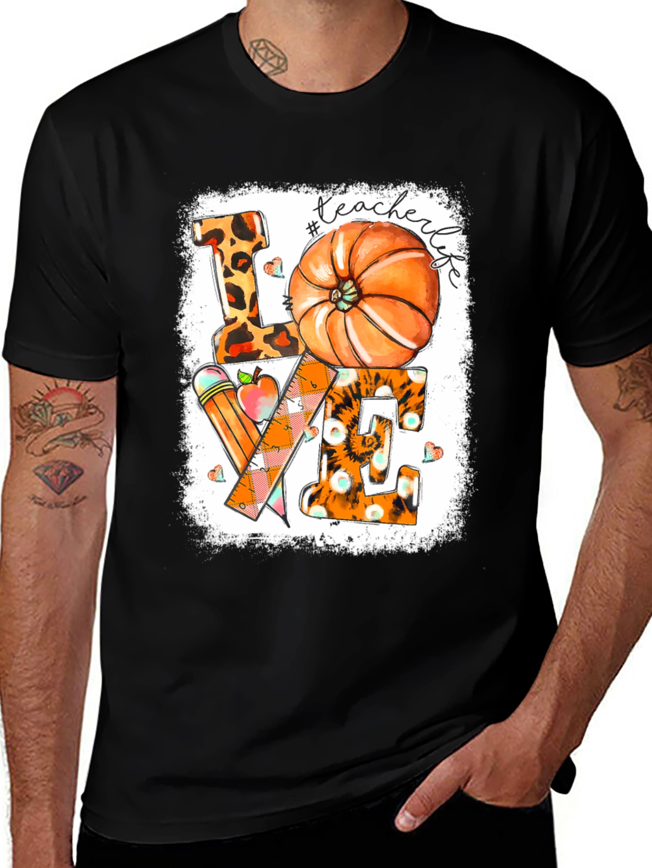 Teacher Life Fall Pumpkin Graphic Tee