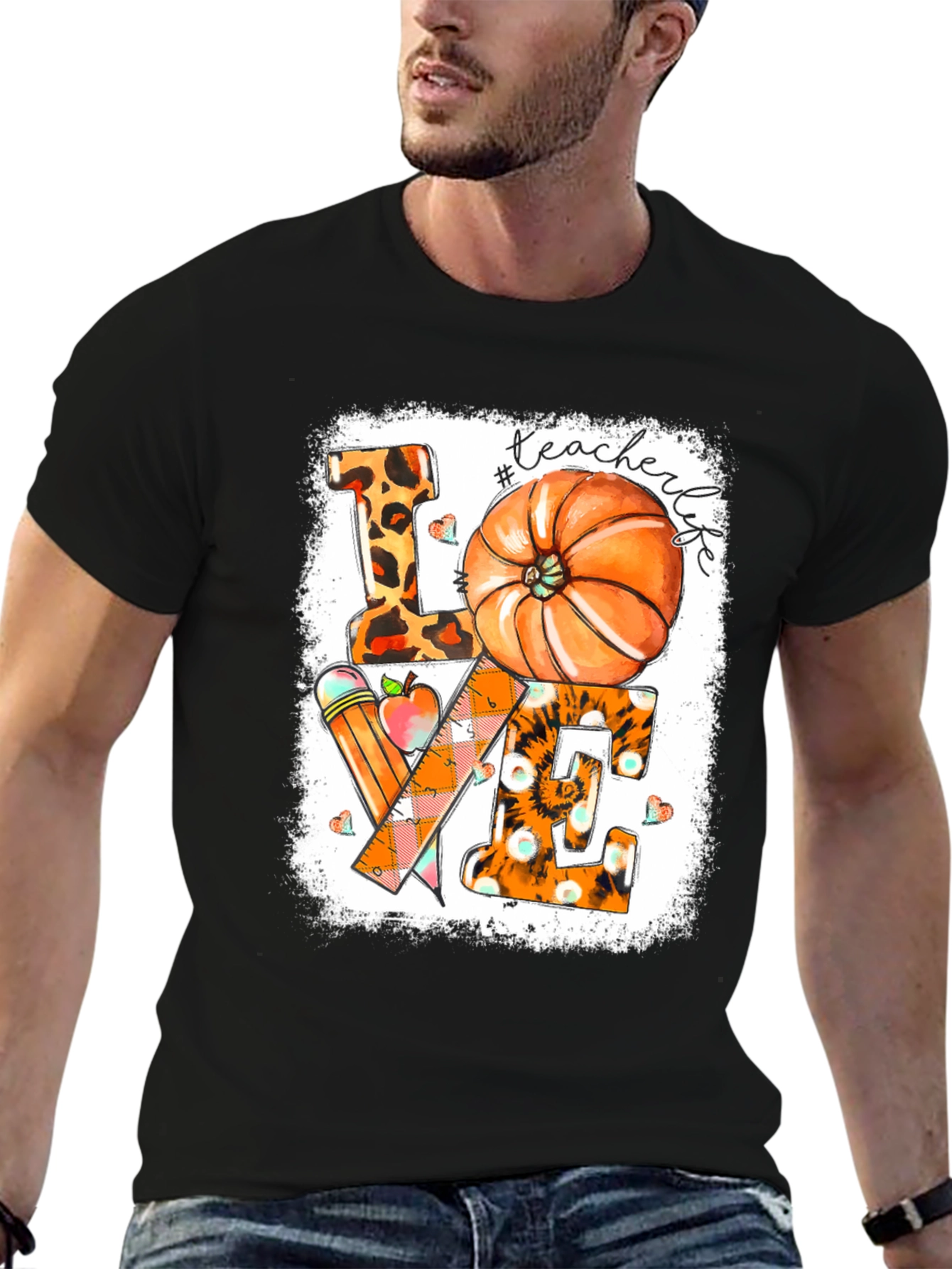 Teacher Life Fall Pumpkin Graphic Tee
