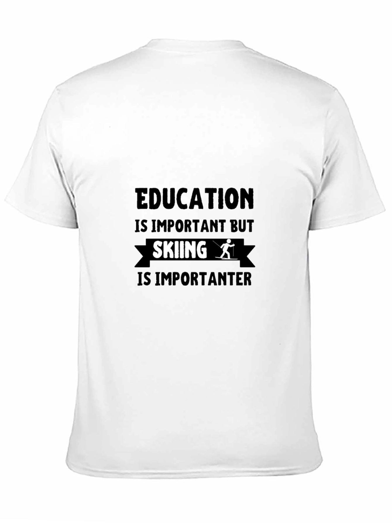 Funny Skiing Lover Black T-Shirt