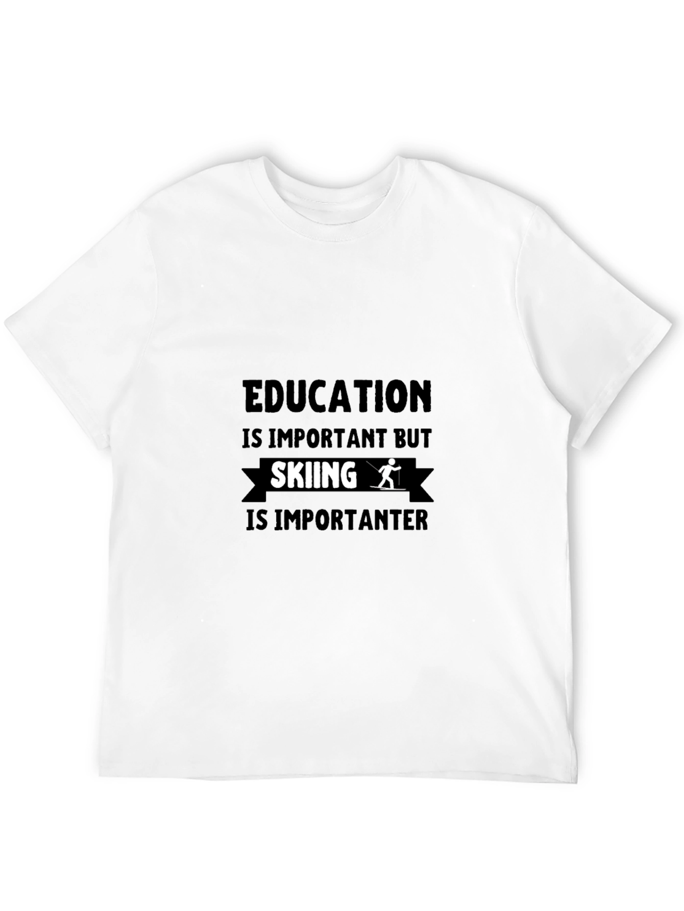 Funny Skiing Lover Black T-Shirt