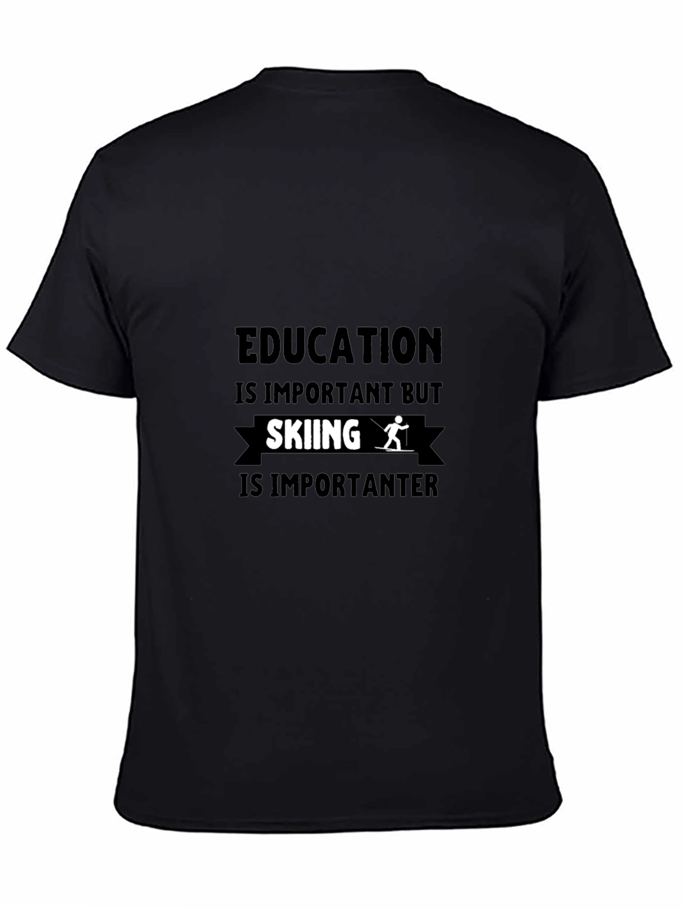 Funny Skiing Lover Black T-Shirt