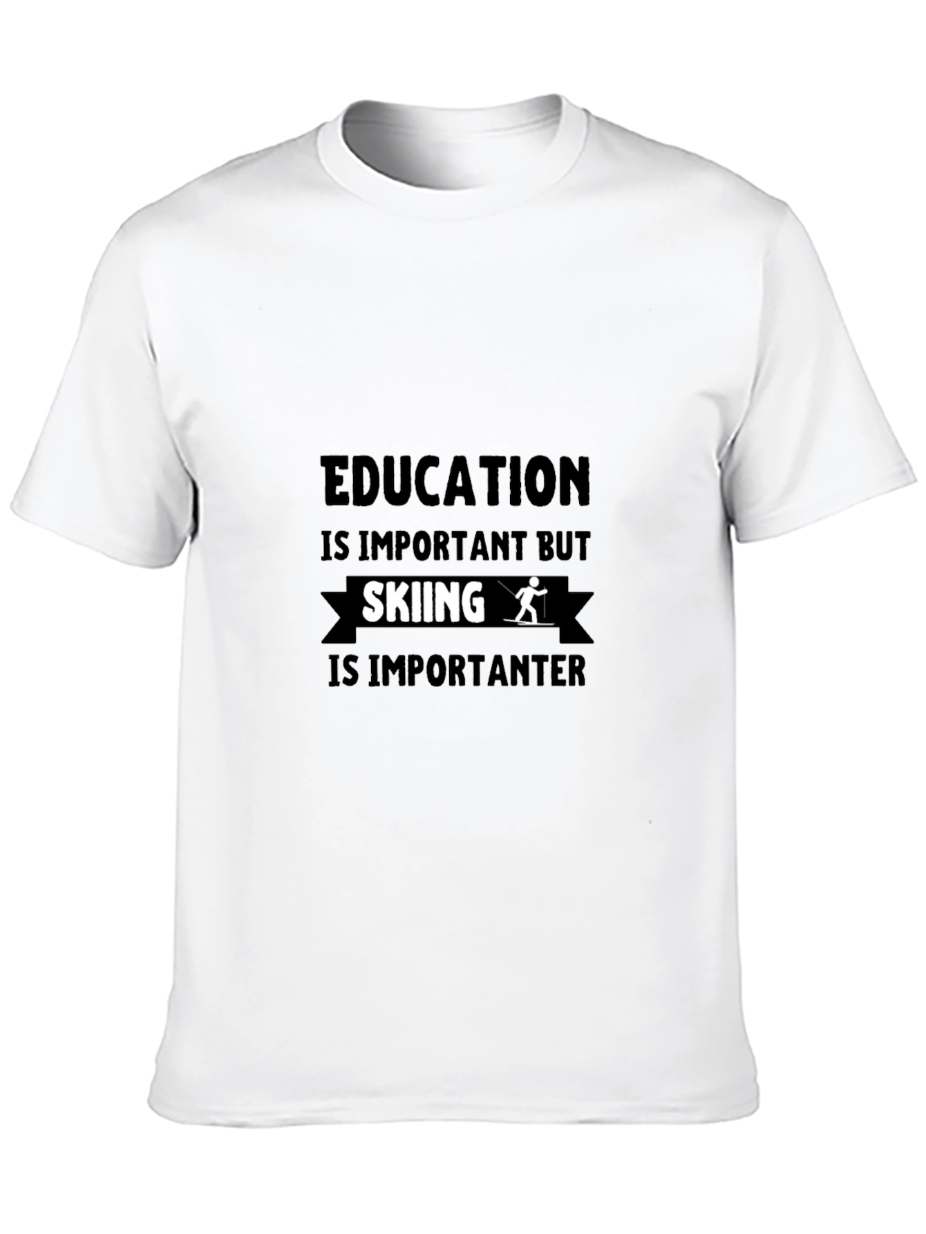 Funny Skiing Lover Black T-Shirt