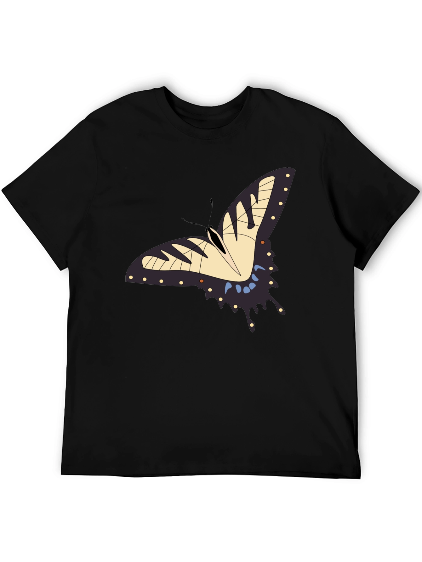 Butterfly Graphic Black T-Shirt - Nature Lover Tee