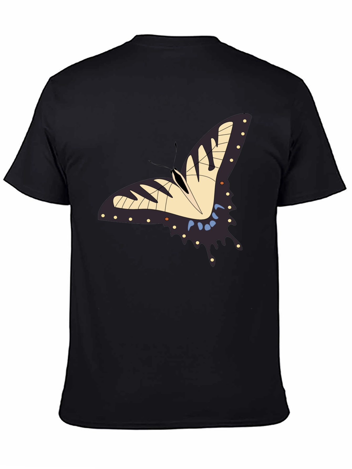 Butterfly Graphic Black T-Shirt - Nature Lover Tee
