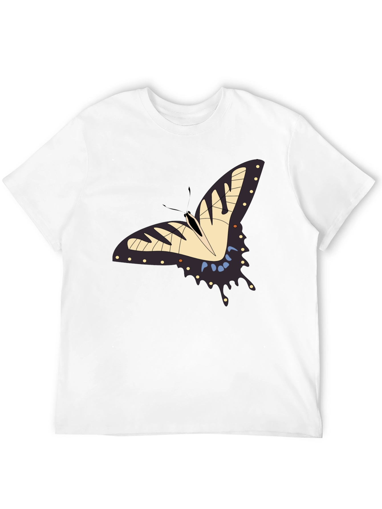 Butterfly Graphic Black T-Shirt - Nature Lover Tee