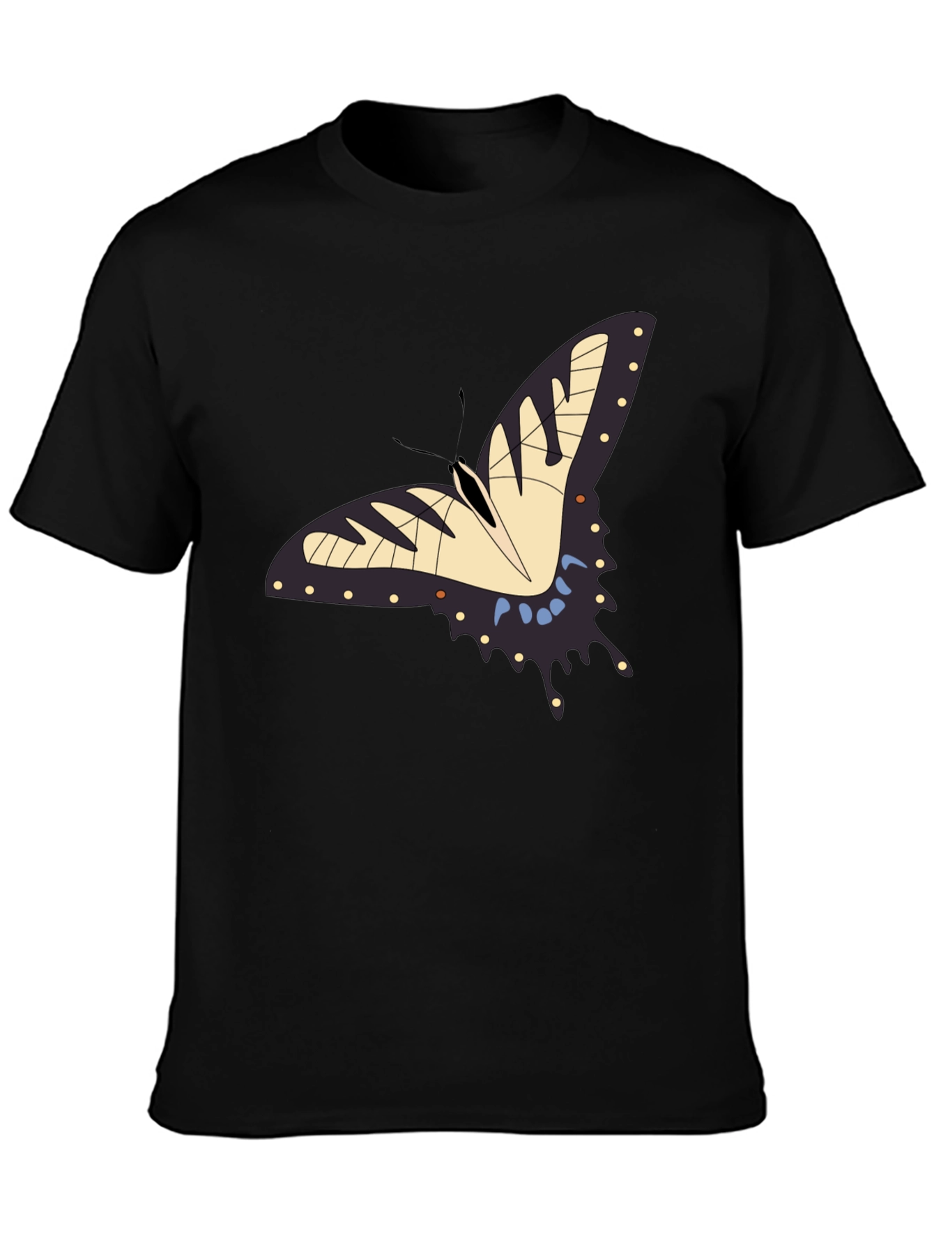Butterfly Graphic Black T-Shirt - Nature Lover Tee