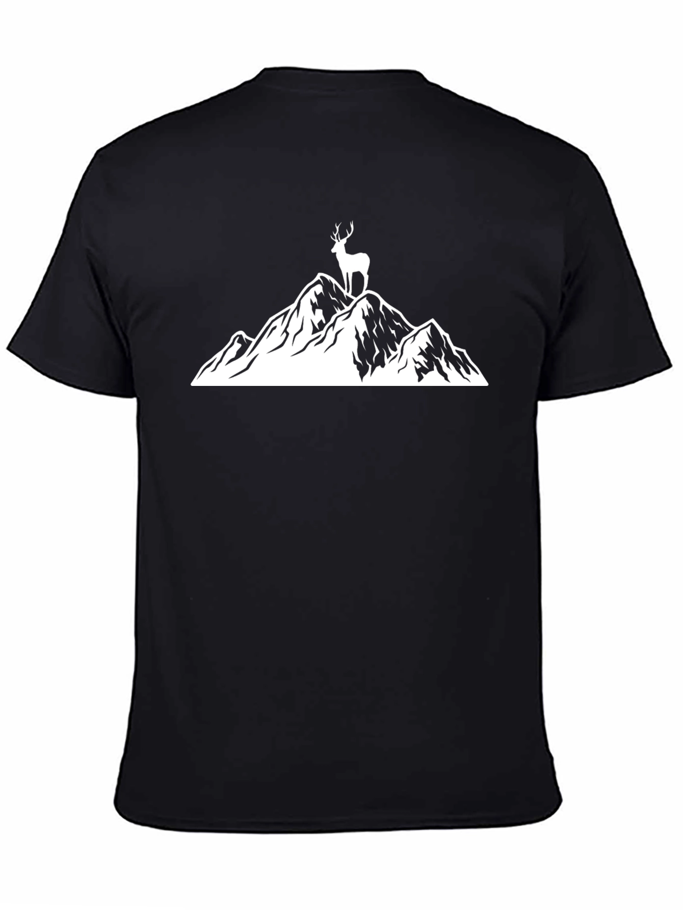Deer Mountain Graphic Tee - Nature Inspired Black T-Shirt