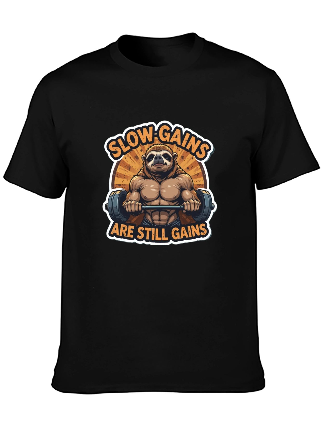 Slow Gains Still Gains Sloth Graphic Tee