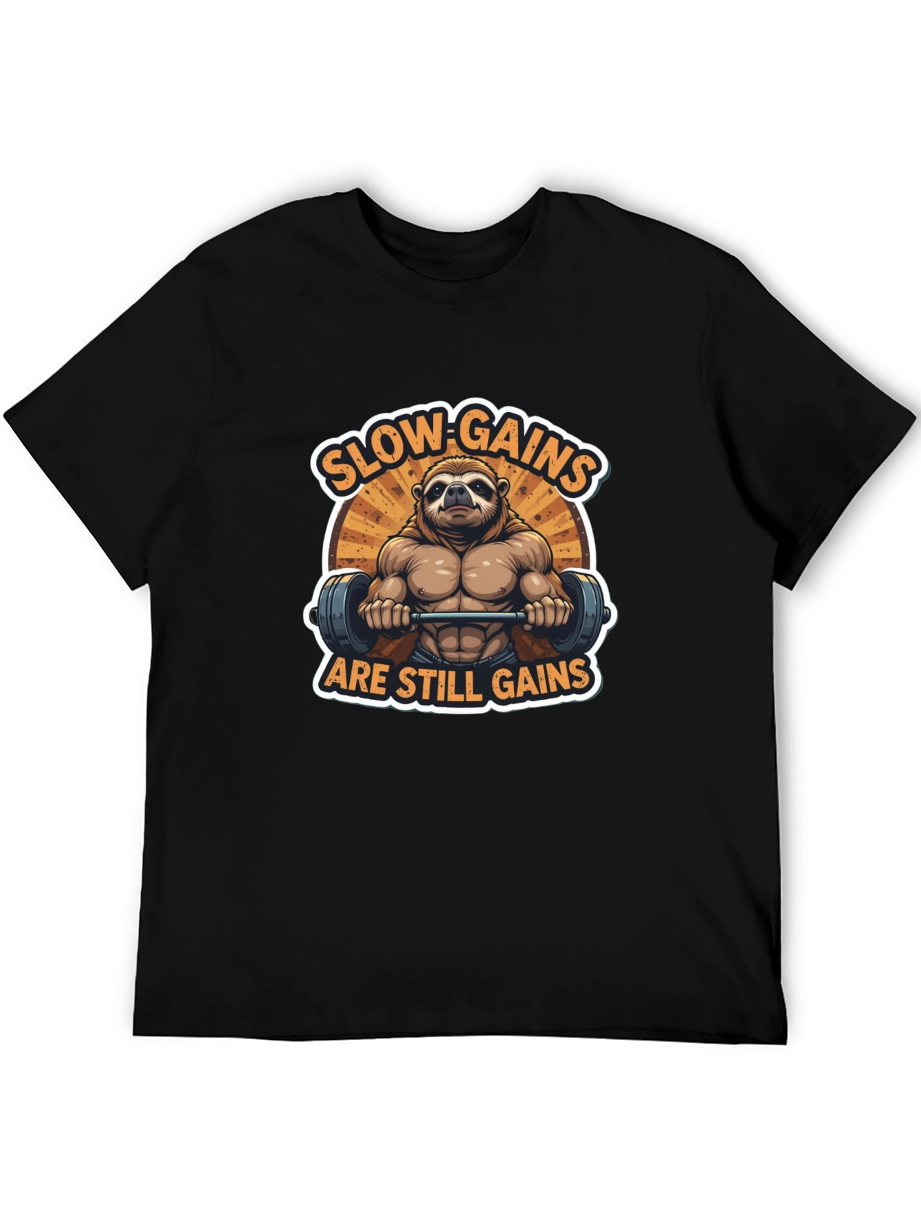 Slow Gains Still Gains Sloth Graphic Tee
