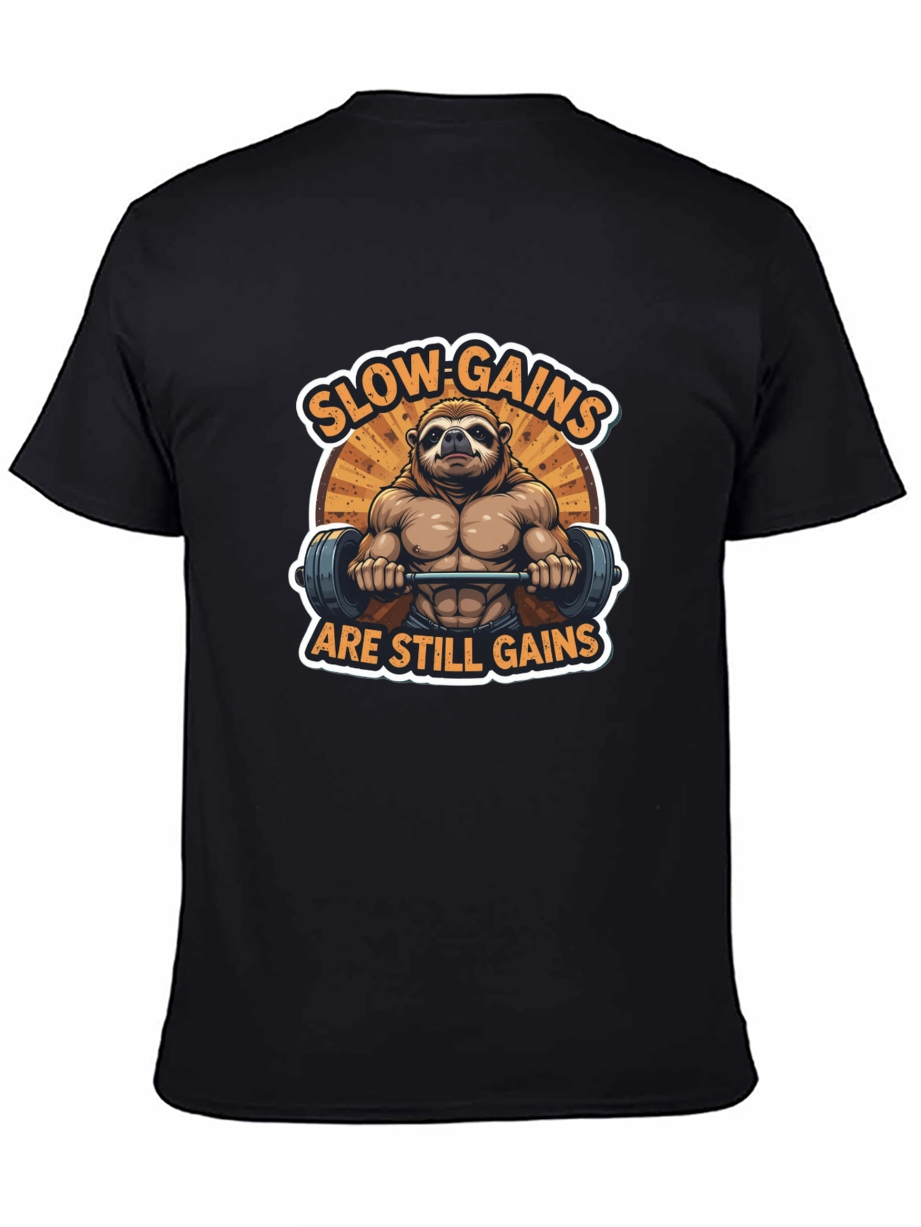 Slow Gains Still Gains Sloth Graphic Tee