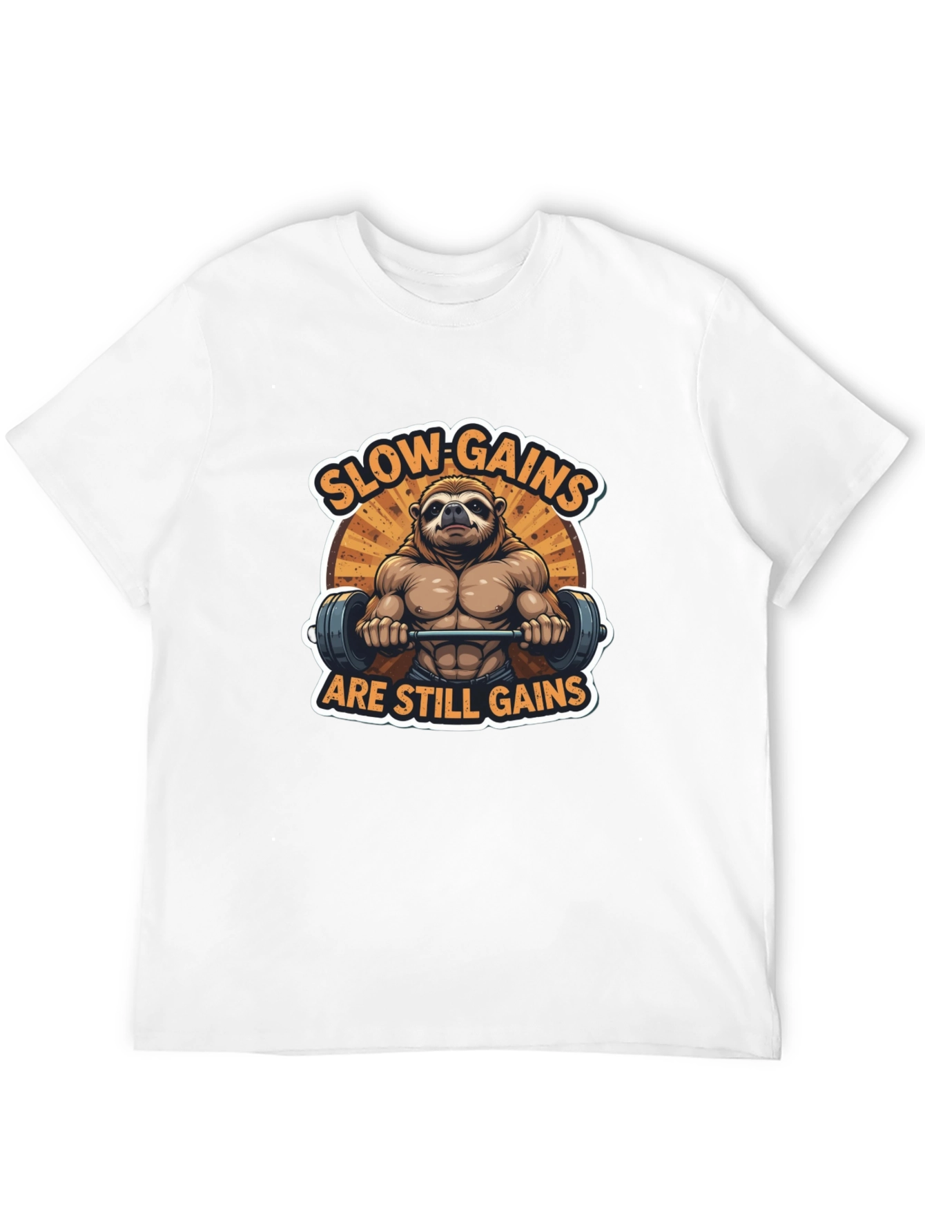Slow Gains Still Gains Sloth Graphic Tee