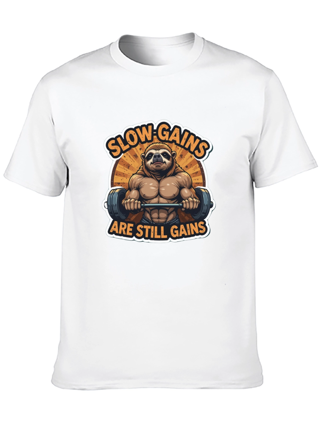Slow Gains Still Gains Sloth Graphic Tee