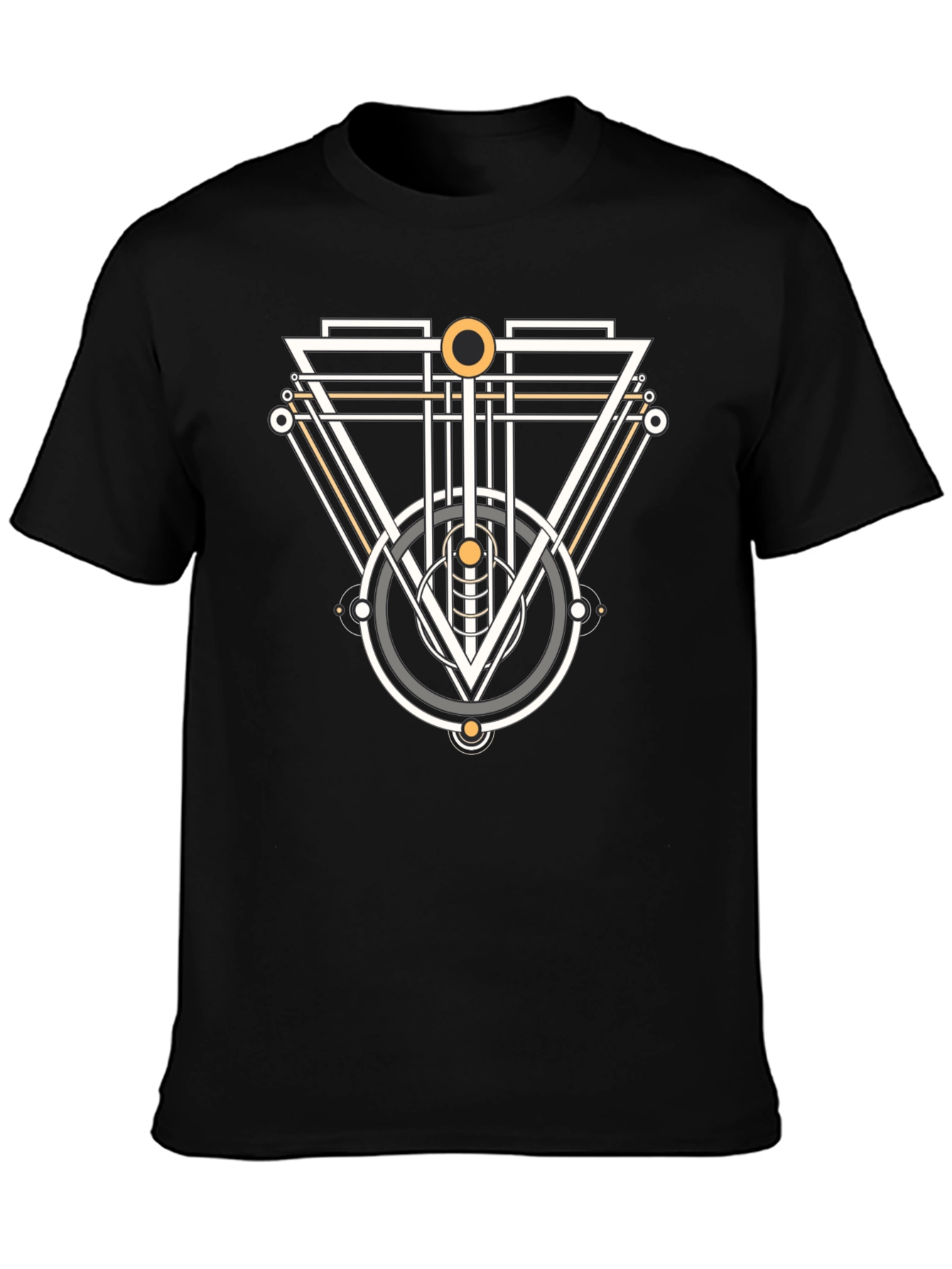 Geometric Graphic Tee - Modern Design Black T-Shirt
