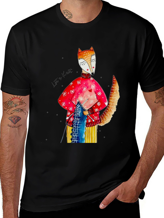 Knitting Fox Graphic Tee