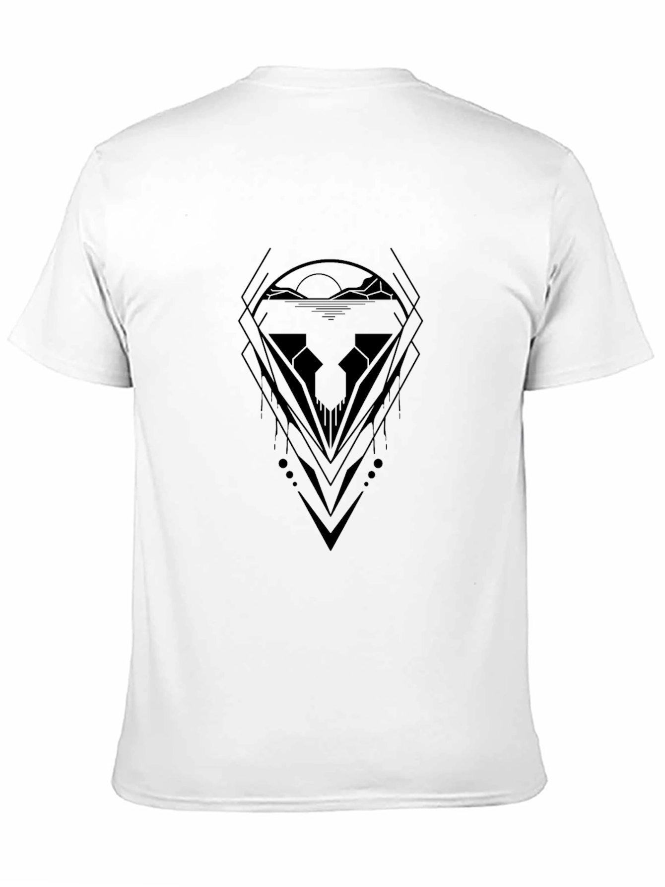 Abstract Graphic Tee - Black Minimalist Design