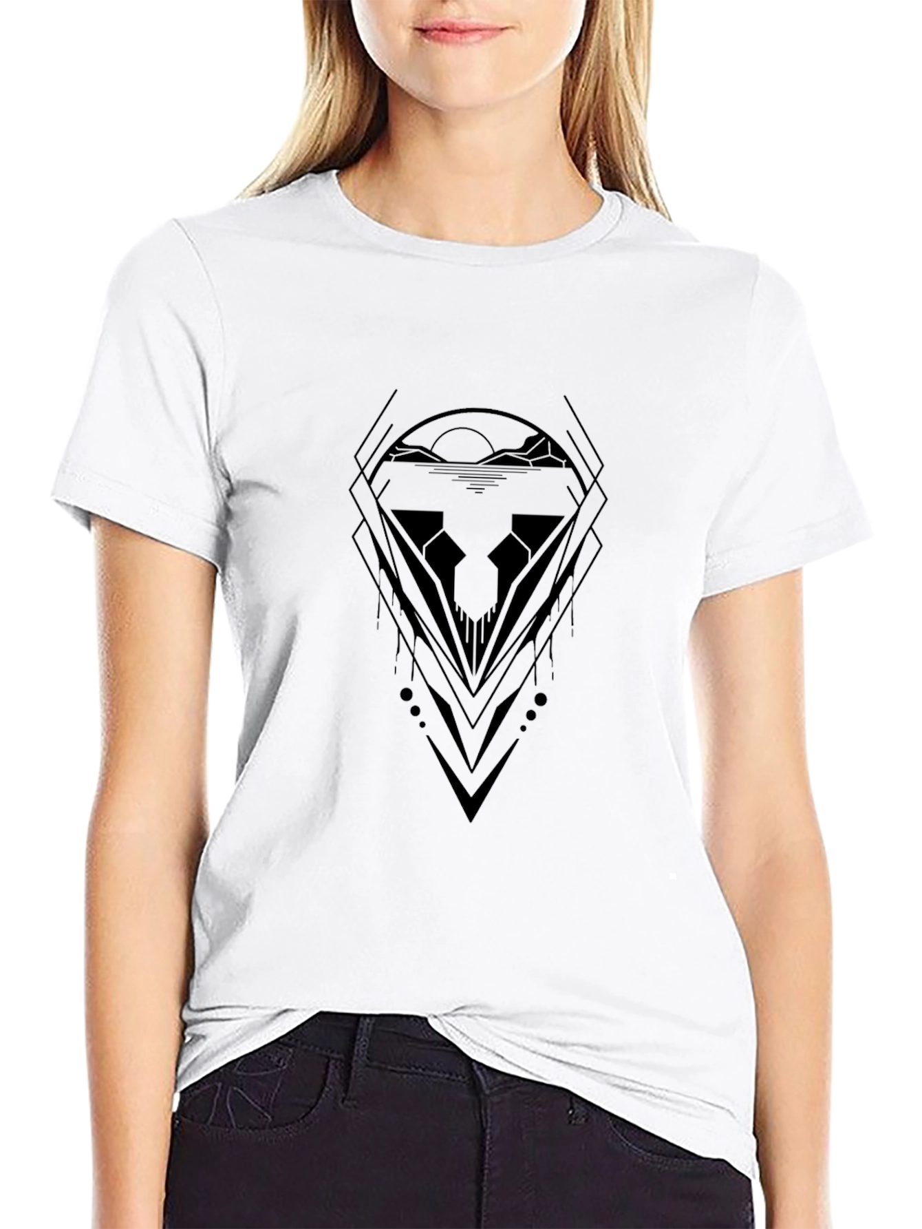 Abstract Graphic Tee - Black Minimalist Design