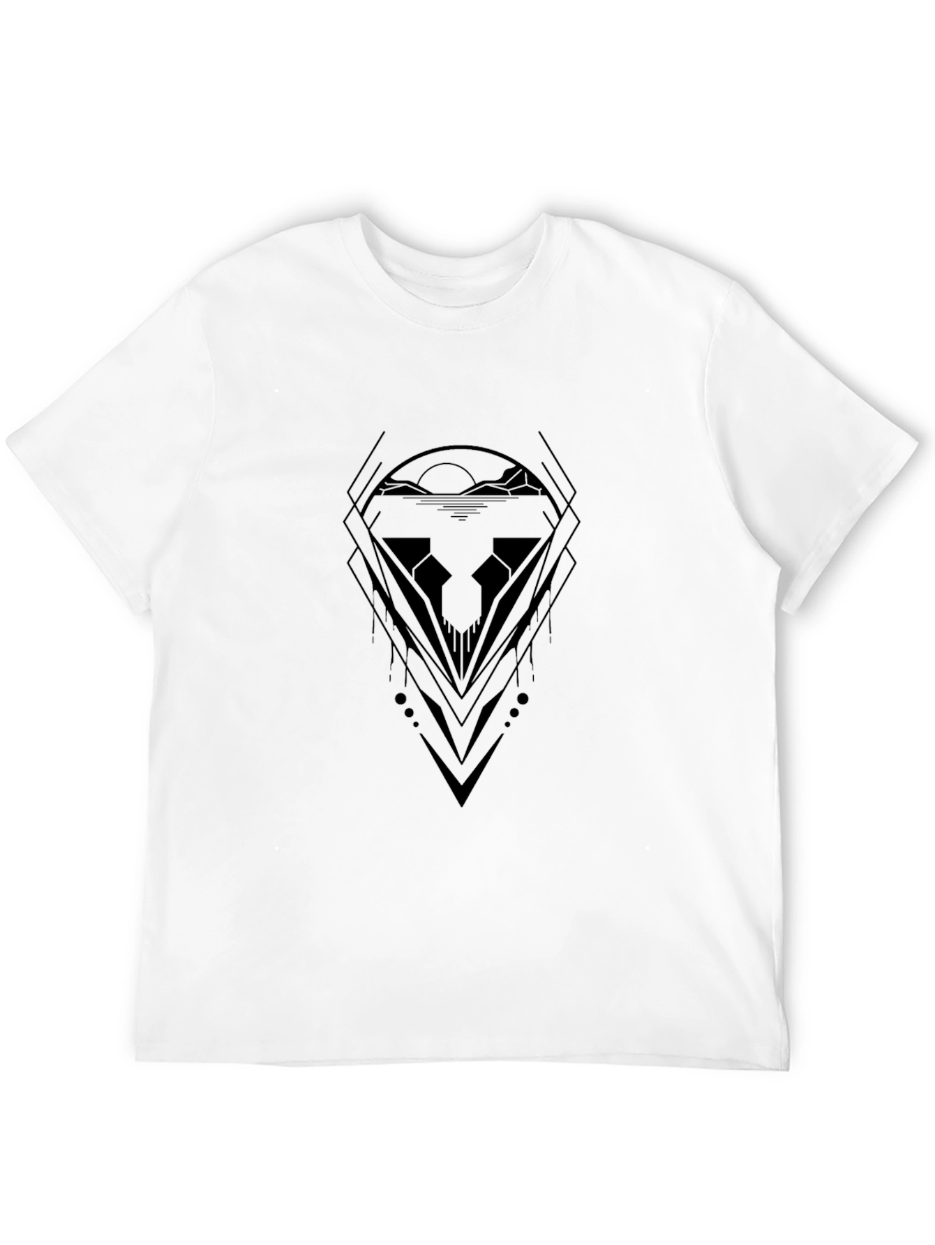 Abstract Graphic Tee - Black Minimalist Design