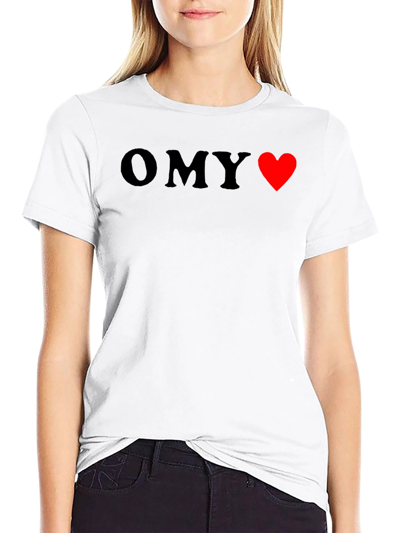 OMY Heart Graphic Black T-Shirt
