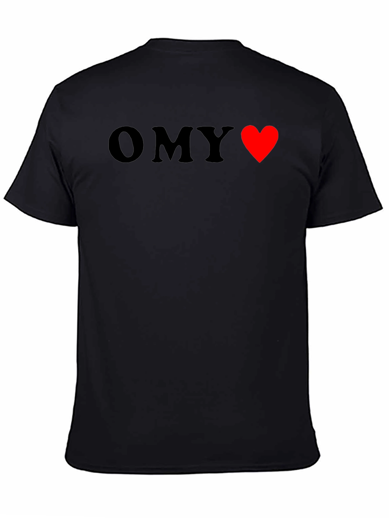 OMY Heart Graphic Black T-Shirt