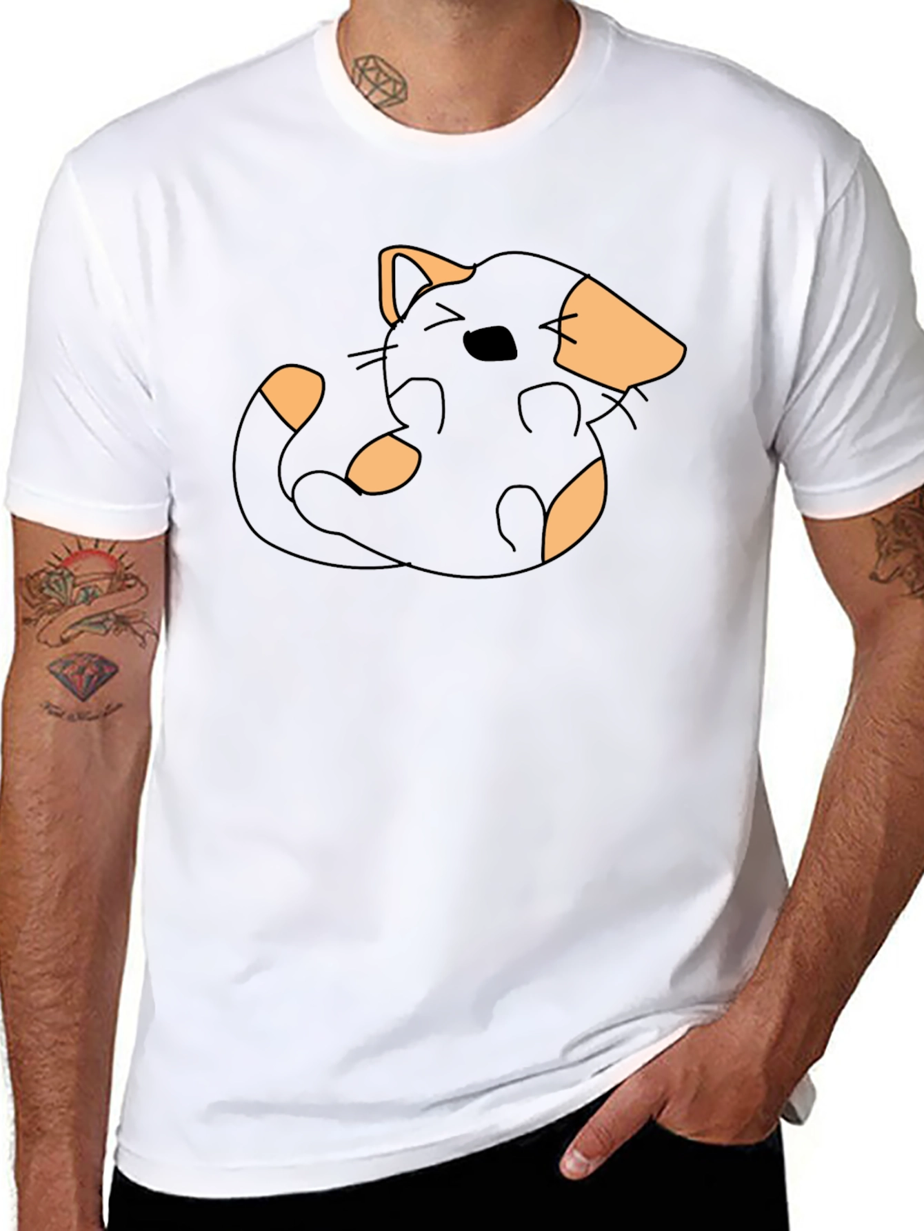 Black Cat Graphic Tee - Unique Design