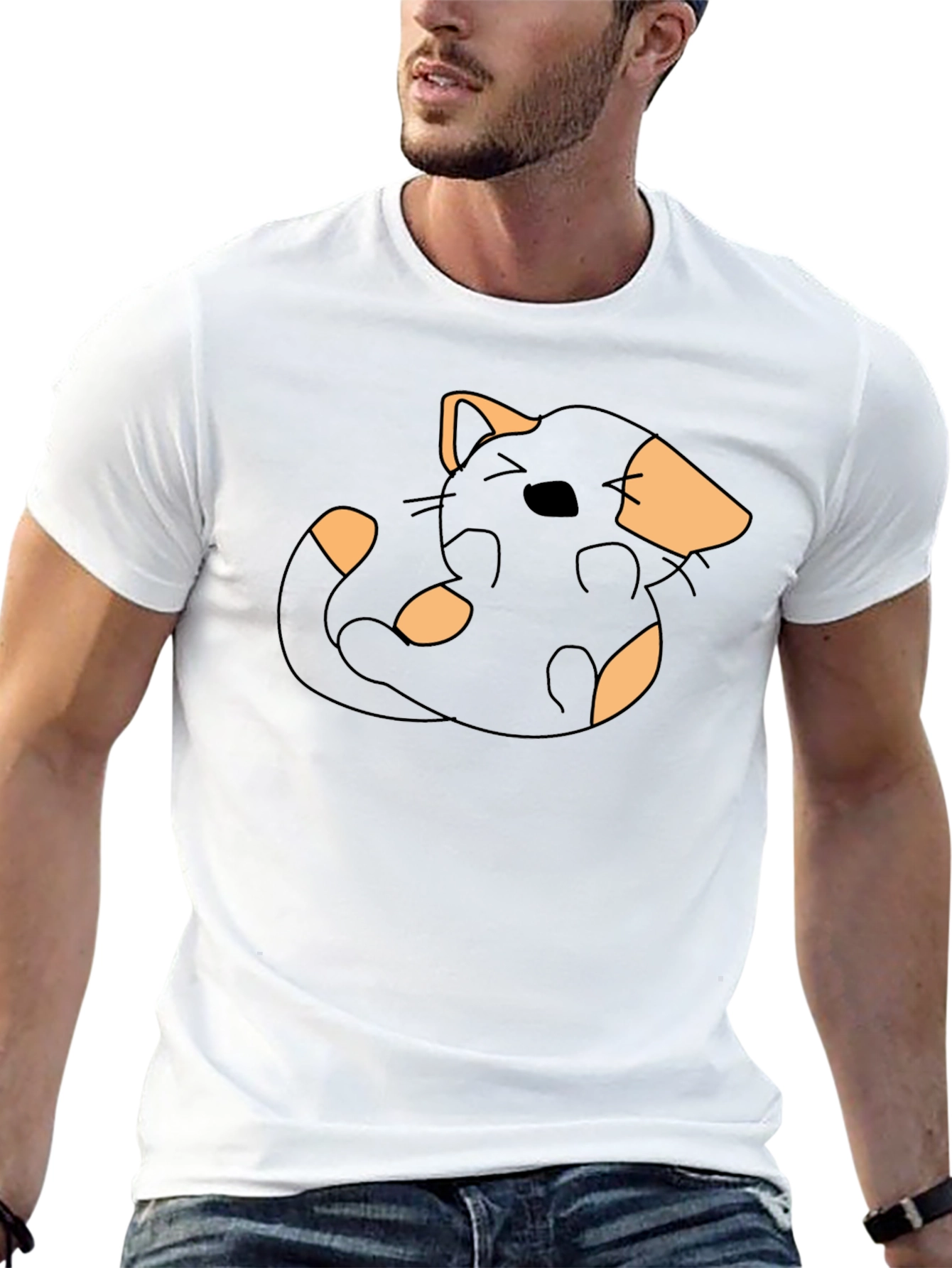 Black Cat Graphic Tee - Unique Design