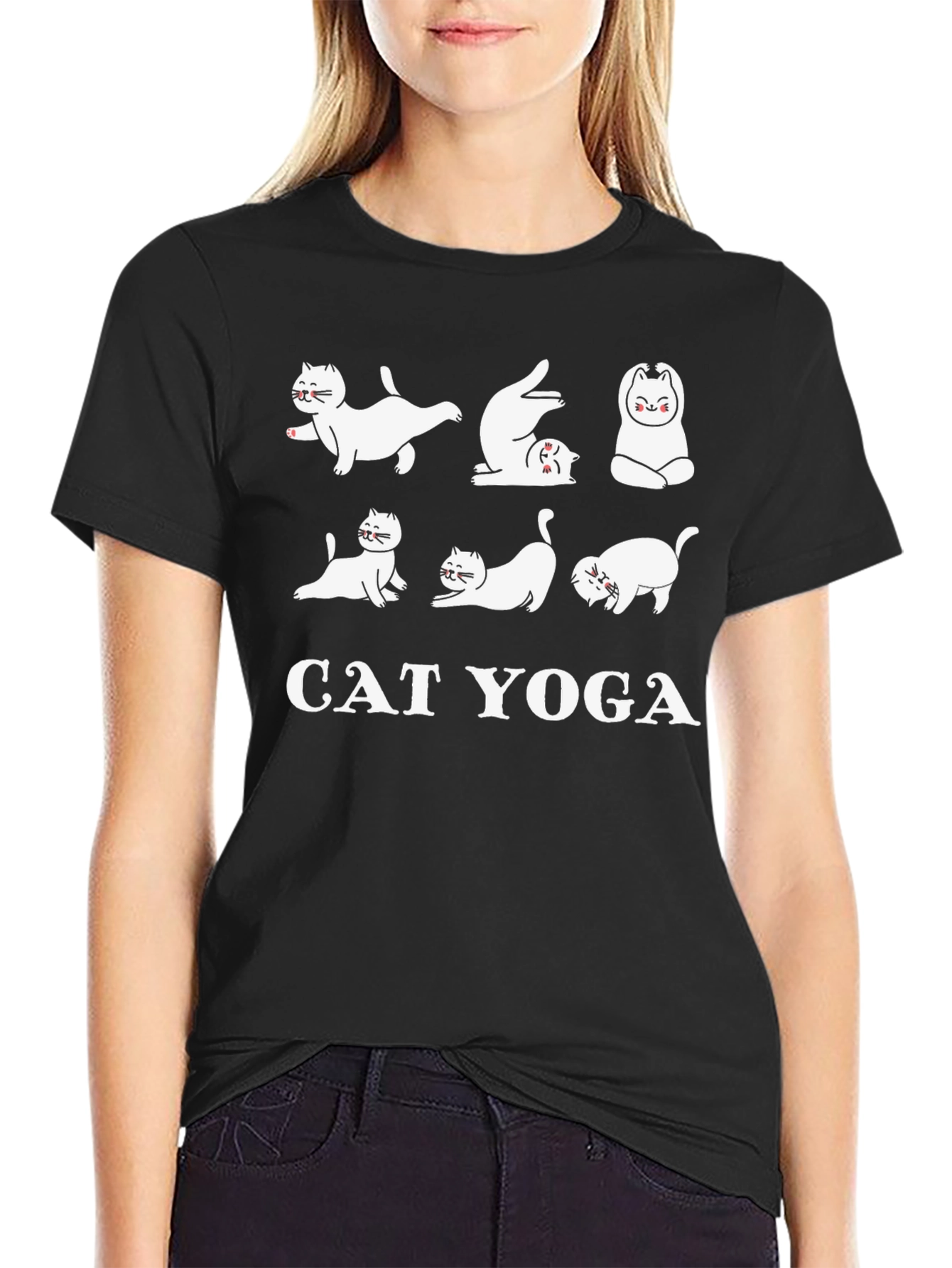 Cat Yoga T-Shirt Funny Graphic Tee