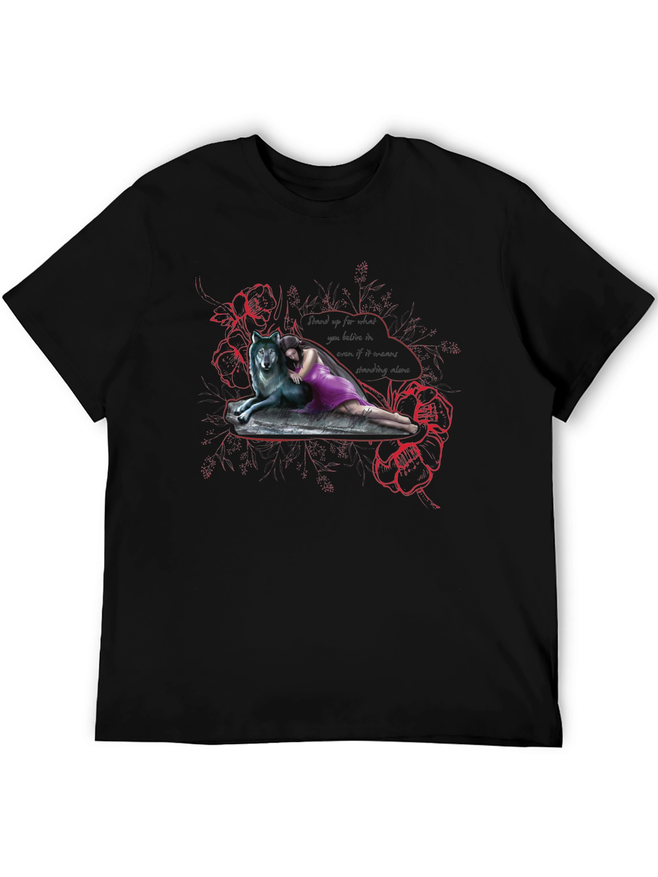 Wolf & Woman Graphic Print Tee